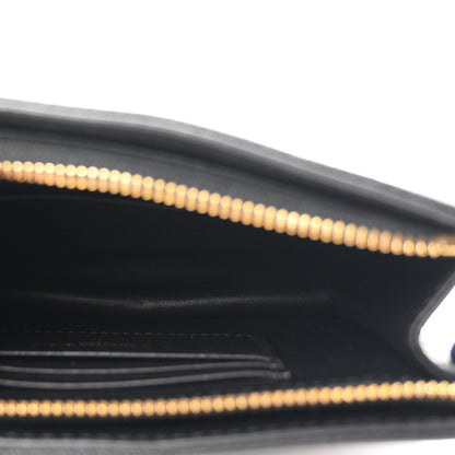 Christian Dior Calfskin Cannage Caro Zipped Pouch With Chain Black 5 of 10