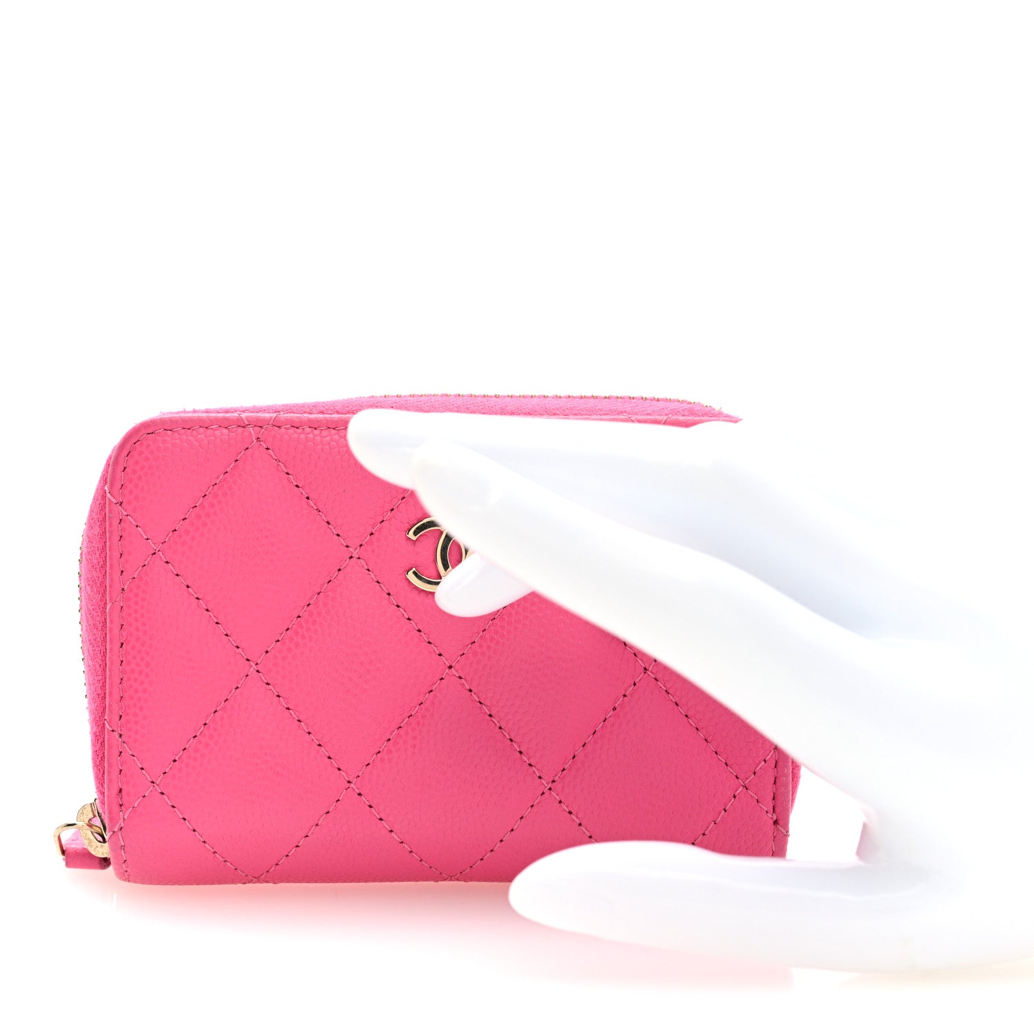 Chanel Caviar Quilted Zip Around Coin Purse Pink 2 of 7
