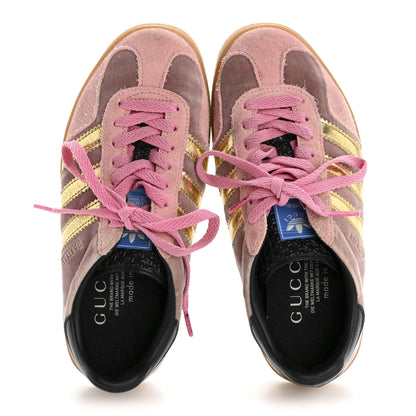 Gucci X ADIDAS Softy Velvet Suede Madeira Demetra Womens Gazelle Sneakers 4.5 Pink Gold 2 of 10