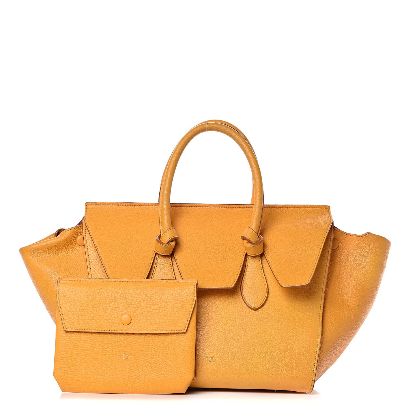 Crisped Calfskin Small Tie Knot Tote Saffron