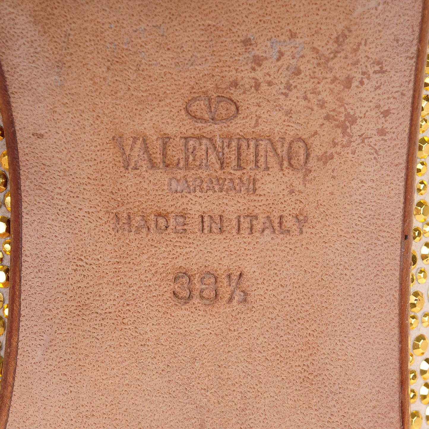 Studded Belgian Loafer Flats 38.5 Gold