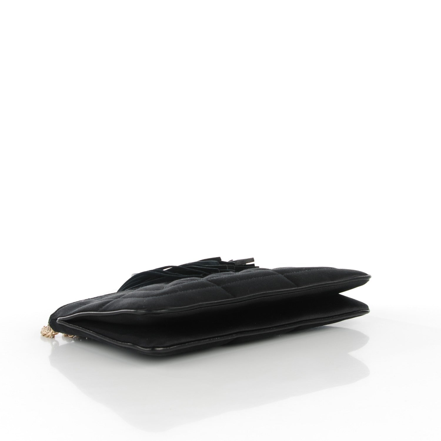 Chanel Satin Quilted Evening Bag Black 4 of 7