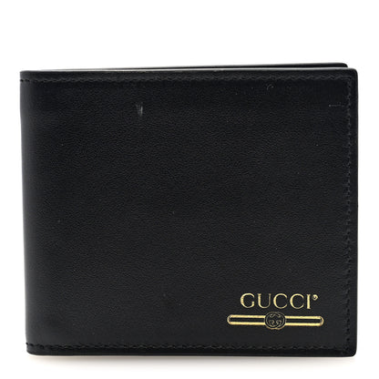 Gucci Plutone Calfskin Logo Bi-Fold Wallet Black 1 of 6