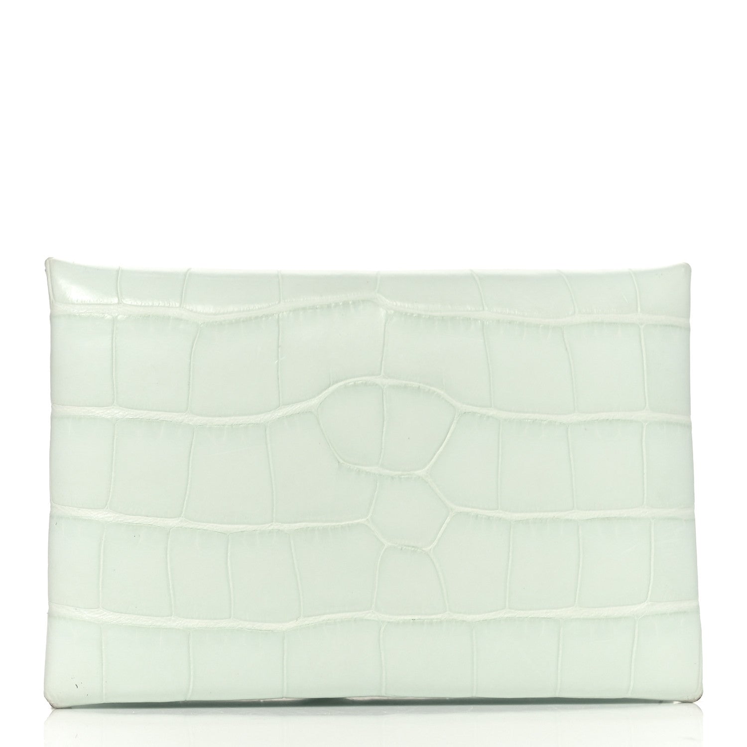 Hermes Matte Alligator Calvi Card Case Vert Peppermint 1 of 8