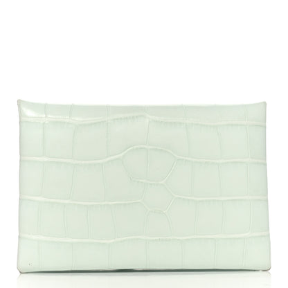 Hermes Matte Alligator Calvi Card Case Vert Peppermint 1 of 8