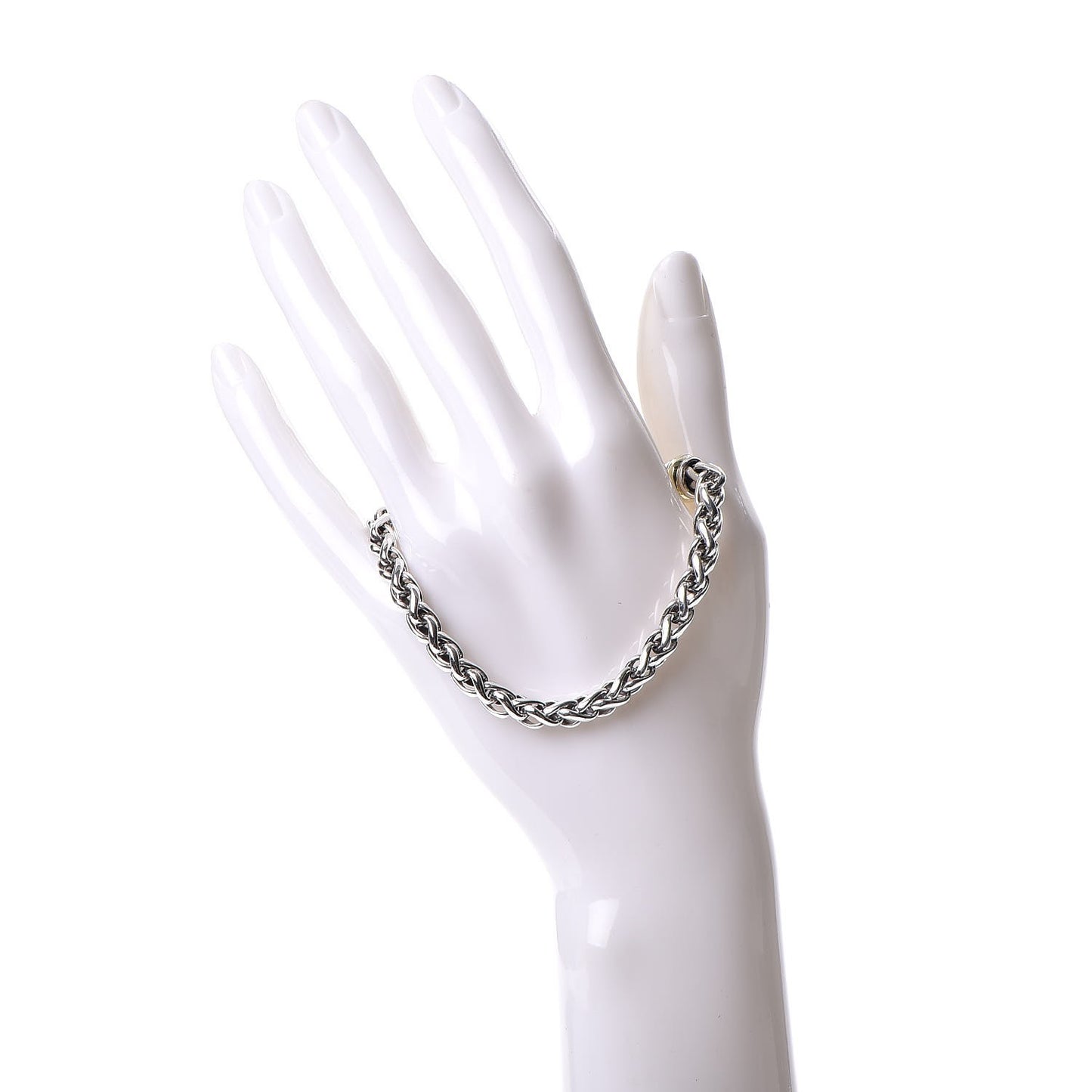 Sterling Silver 14K Yellow Gold 6mm Wheat Chain Bracelet