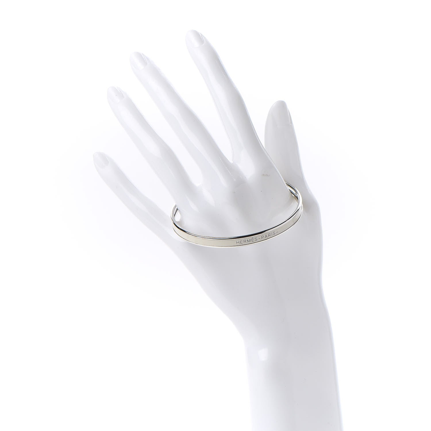 Hermes Enamel Printed Extra Narrow Bracelet 65 Pannacotta 2 of 6