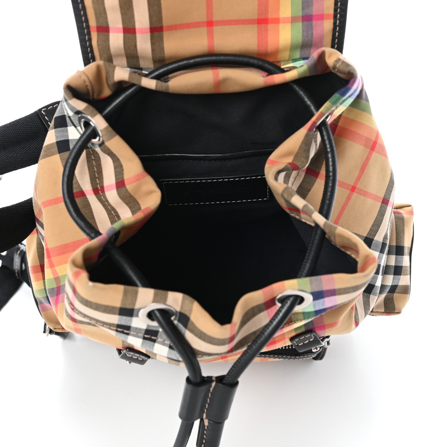 Burberry Vintage Rainbow Check Small Rucksack Backpack Antique Yellow 5 of 9