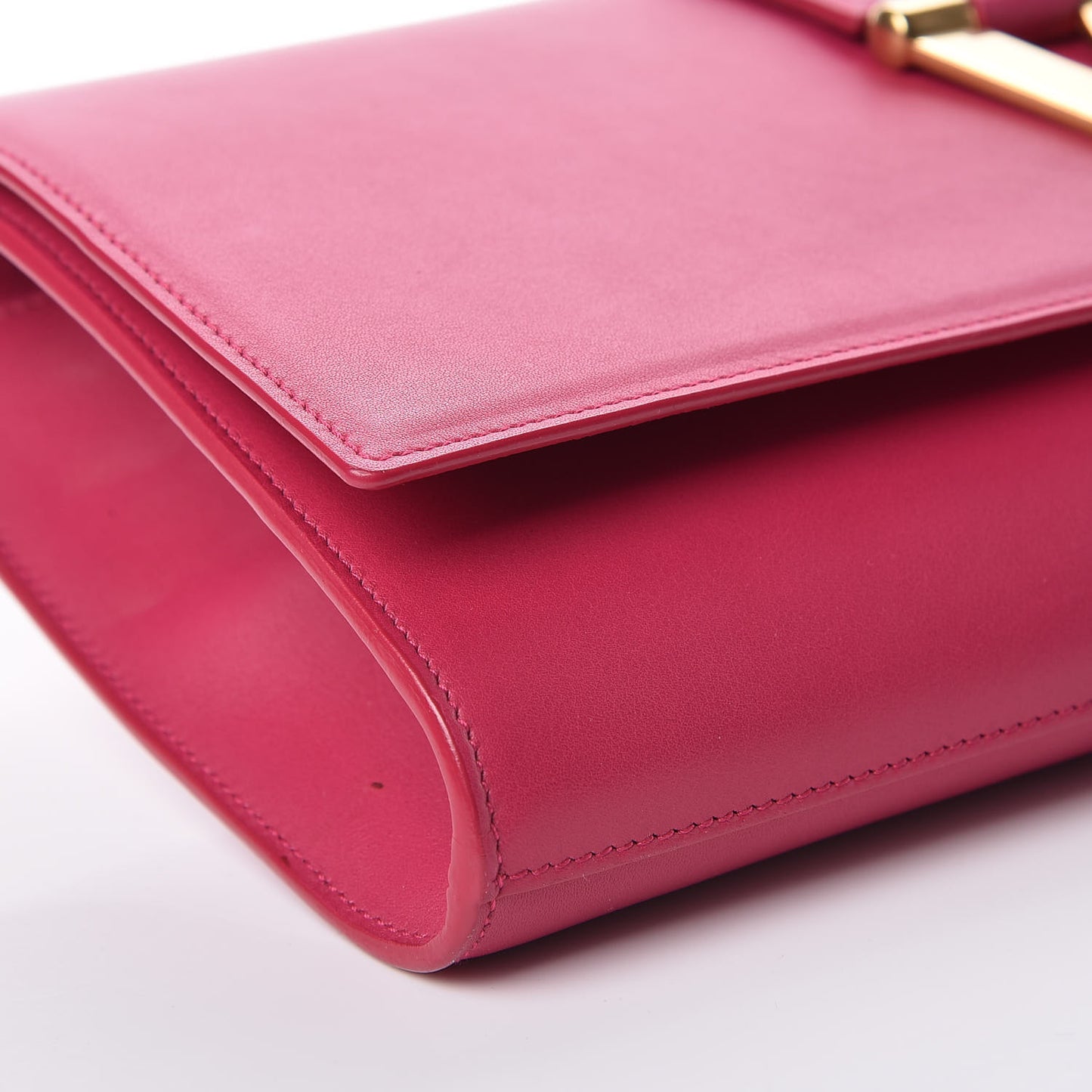 Calfskin Classic Y Ligne Clutch Fuchsia