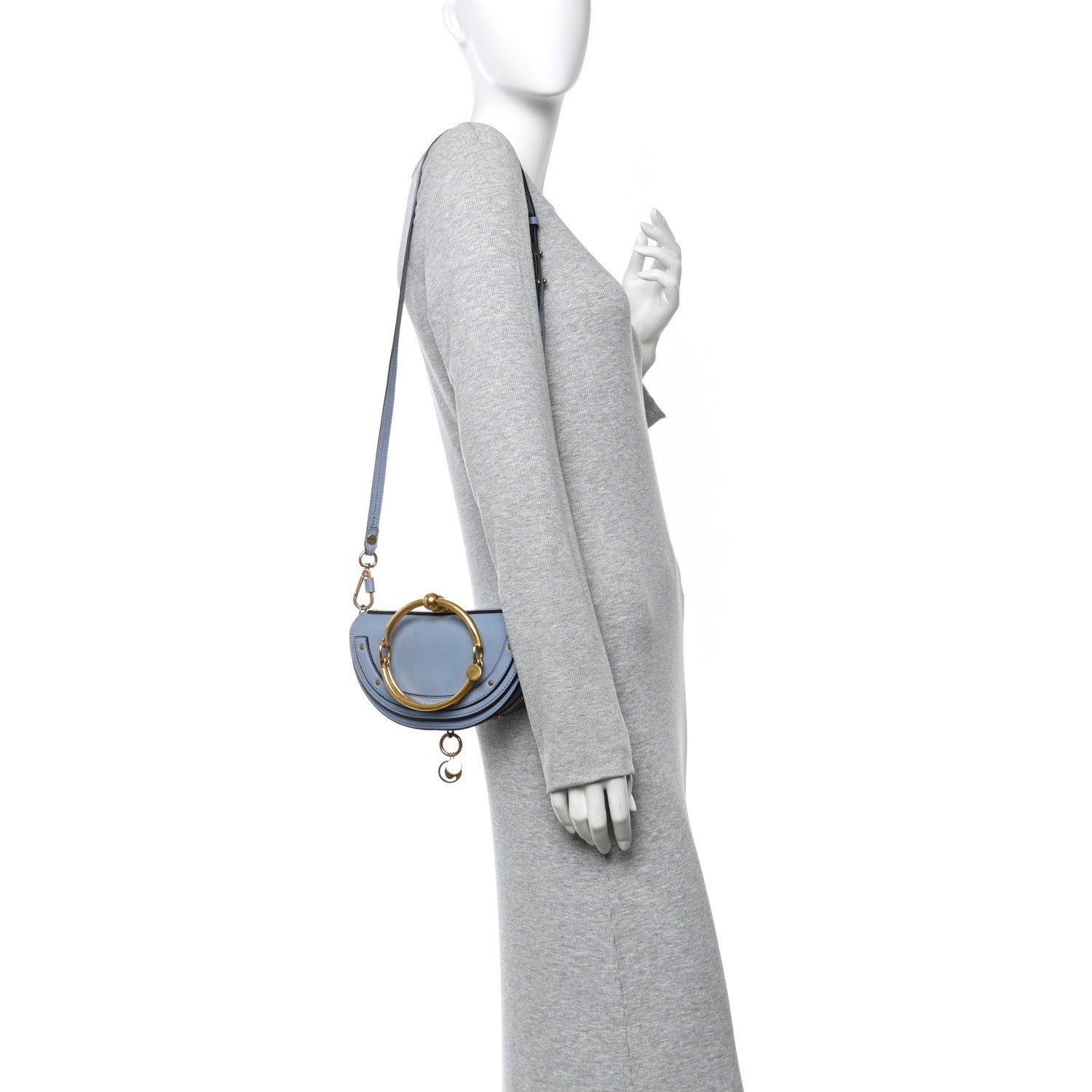 Chloe Calfskin Small Nile Bracelet Minaudiere Bag Washed Blue 2 of 13