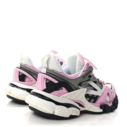 Balenciaga Rubber Mesh Tri-Color Womens Track.2 Open Sneakers 35 Pink Grey White 4 of 7