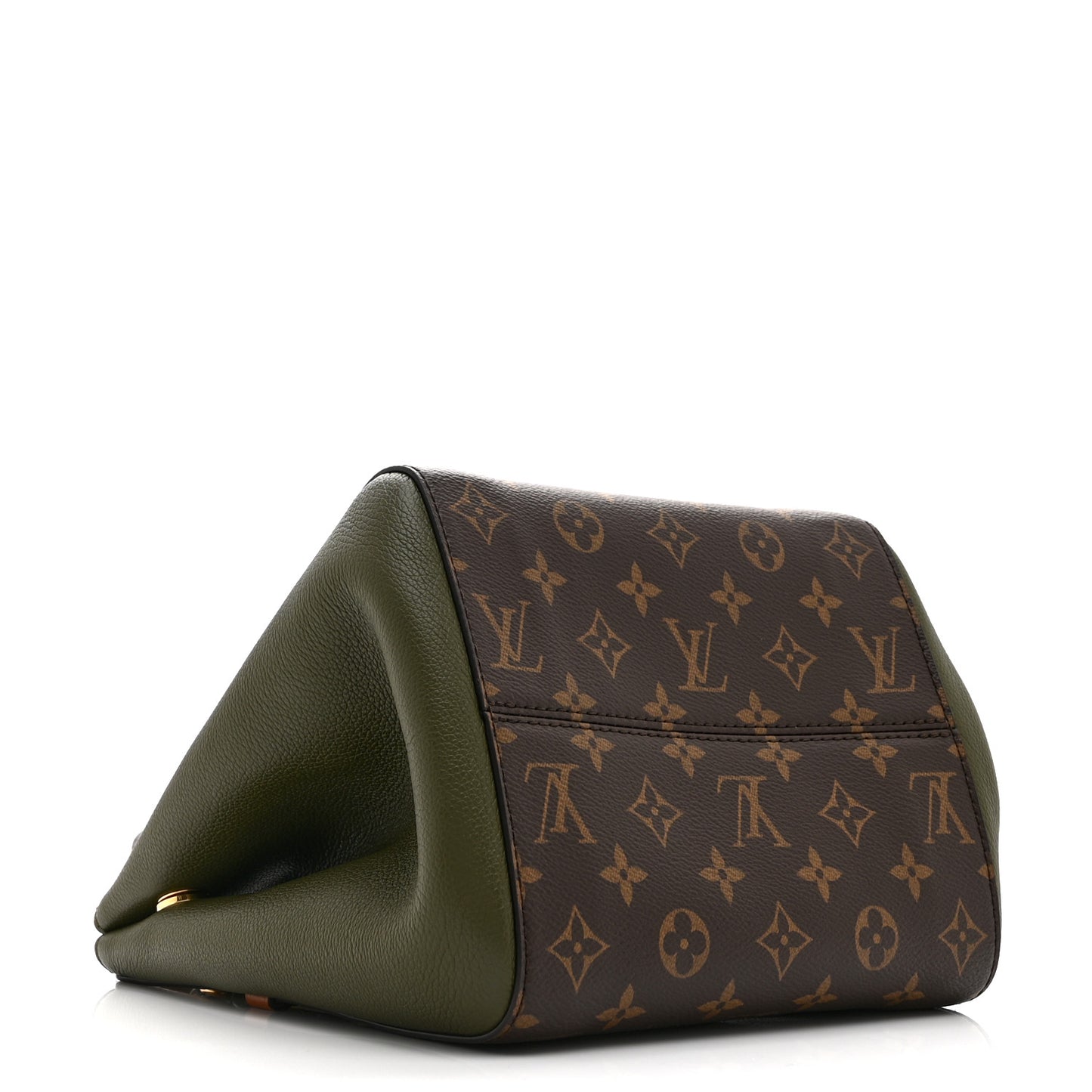 Calfskin Monogram Fold Tote PM Cream Khaki Black