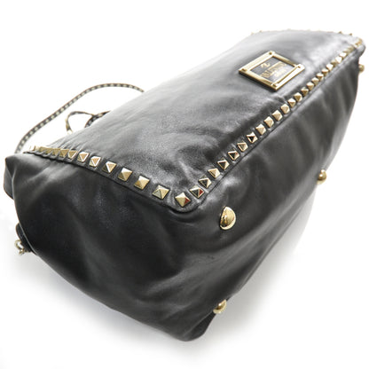 Valentino Garavani Leather Rockstud Tote Black 6 of 12