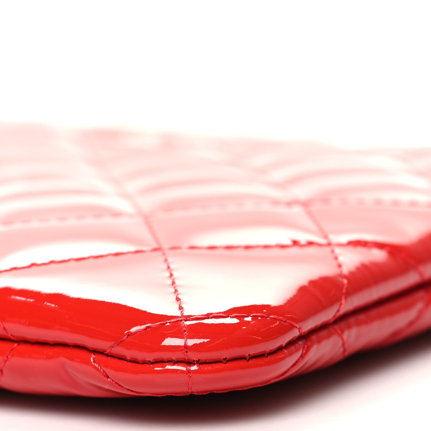 Chanel Patent Calfskin Quilted Valentine Hearts Medium O Cosmetic Case Red 10 of 10