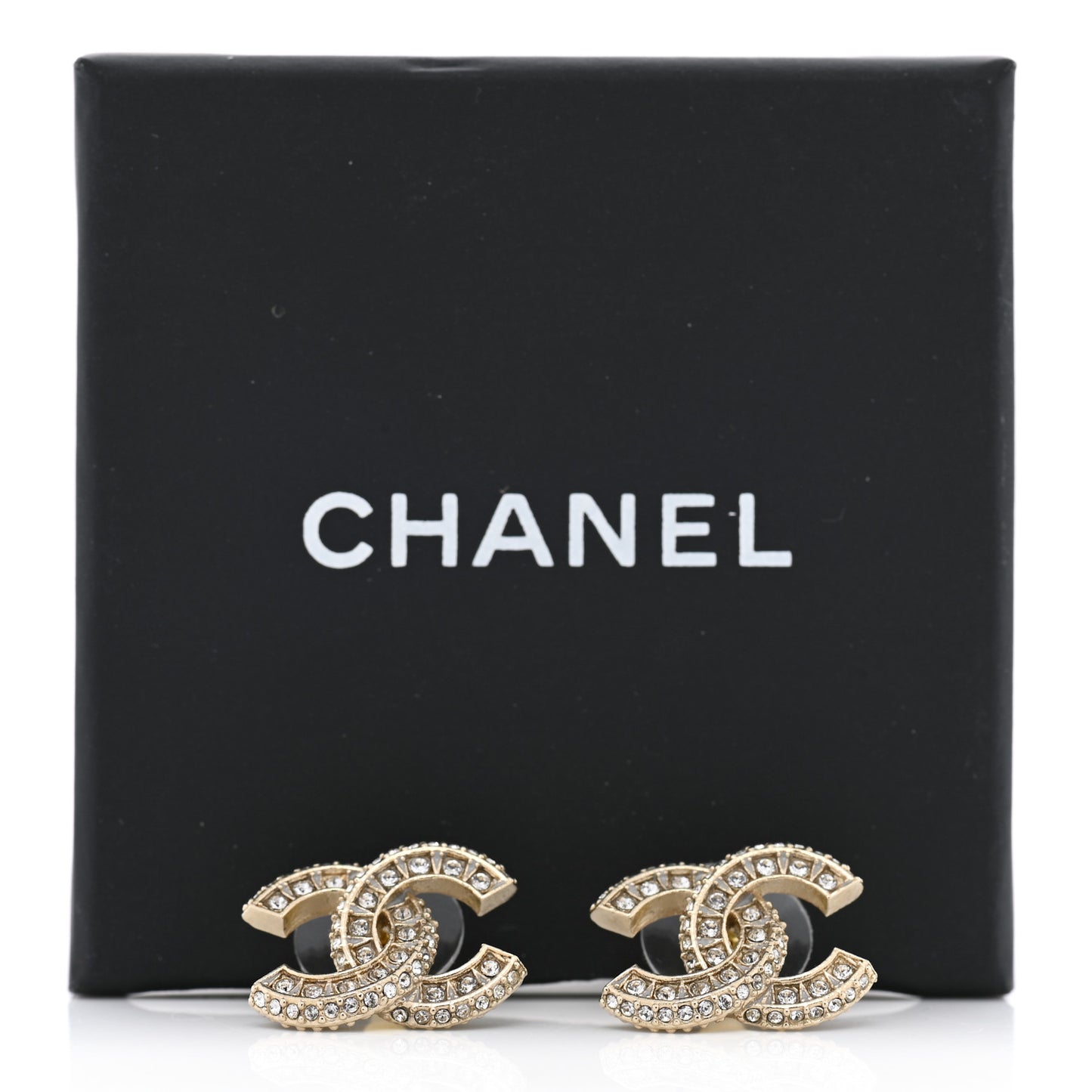 Crystal Timeless CC Earrings Light Gold