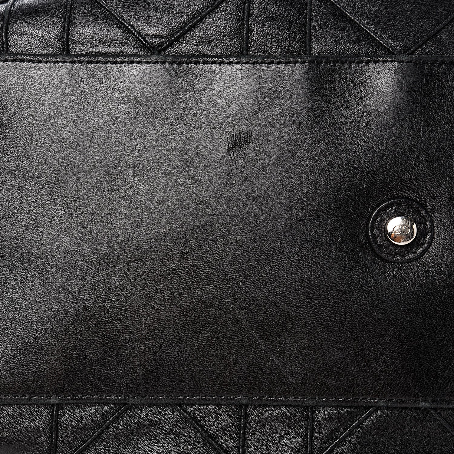 Christian Dior Lambskin Cannage Drawstring Bag Black 10 of 11