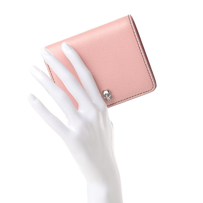 Alexander McQueen Calfskin Skull Short Flap Wallet Pink 2 of 10