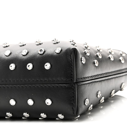 Salvatore Ferragamo Calfskin Studded Trifolio Shoulder Bag Black 9 of 9