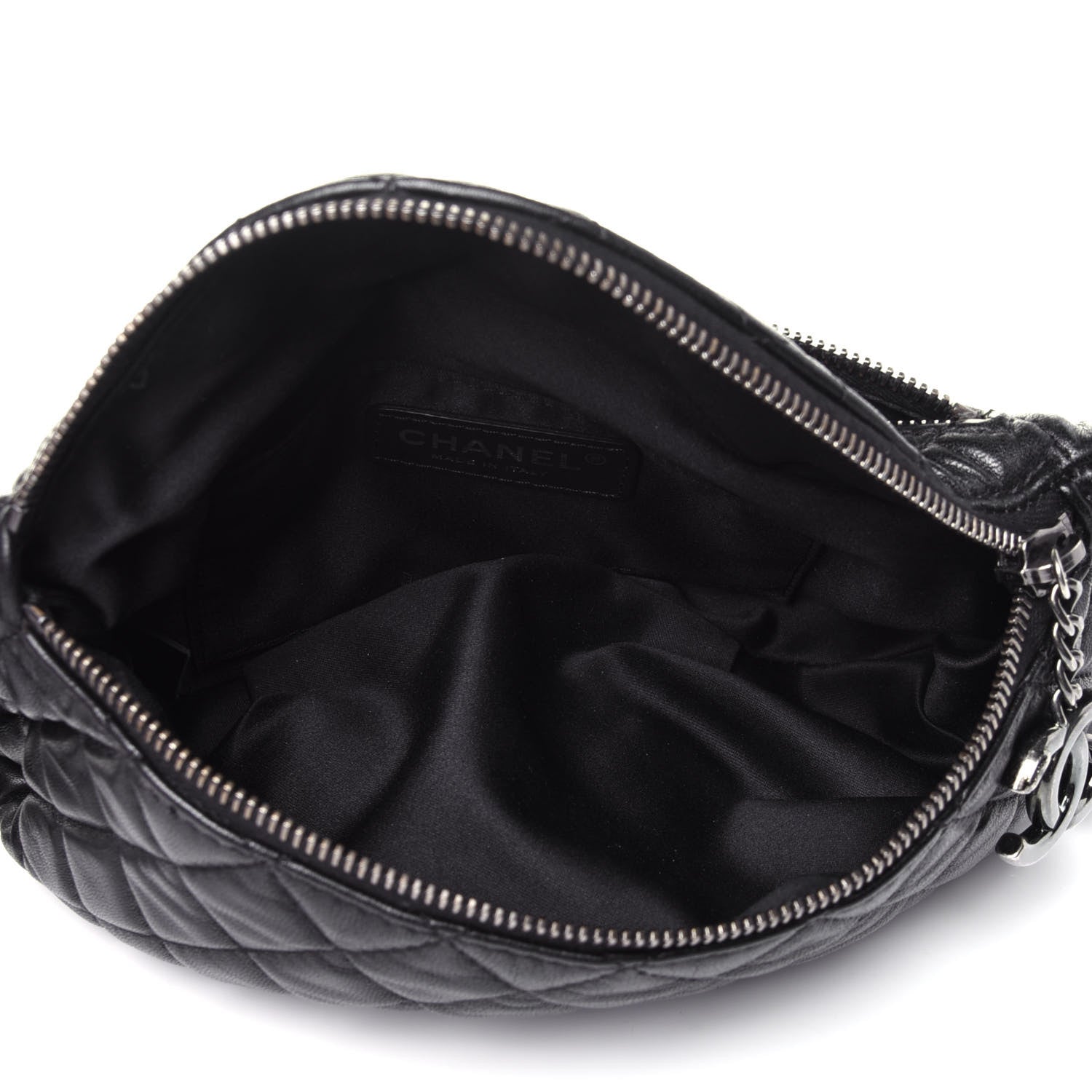Chanel Lambskin Quilted Banane Waist Bag Fanny Pack Black 5 of 11