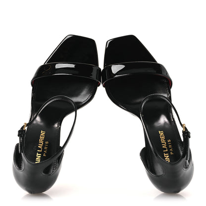 Saint Laurent Vernice Chiffon Amber 105 Ankle Strap Sandals 38 Black 2 of 12