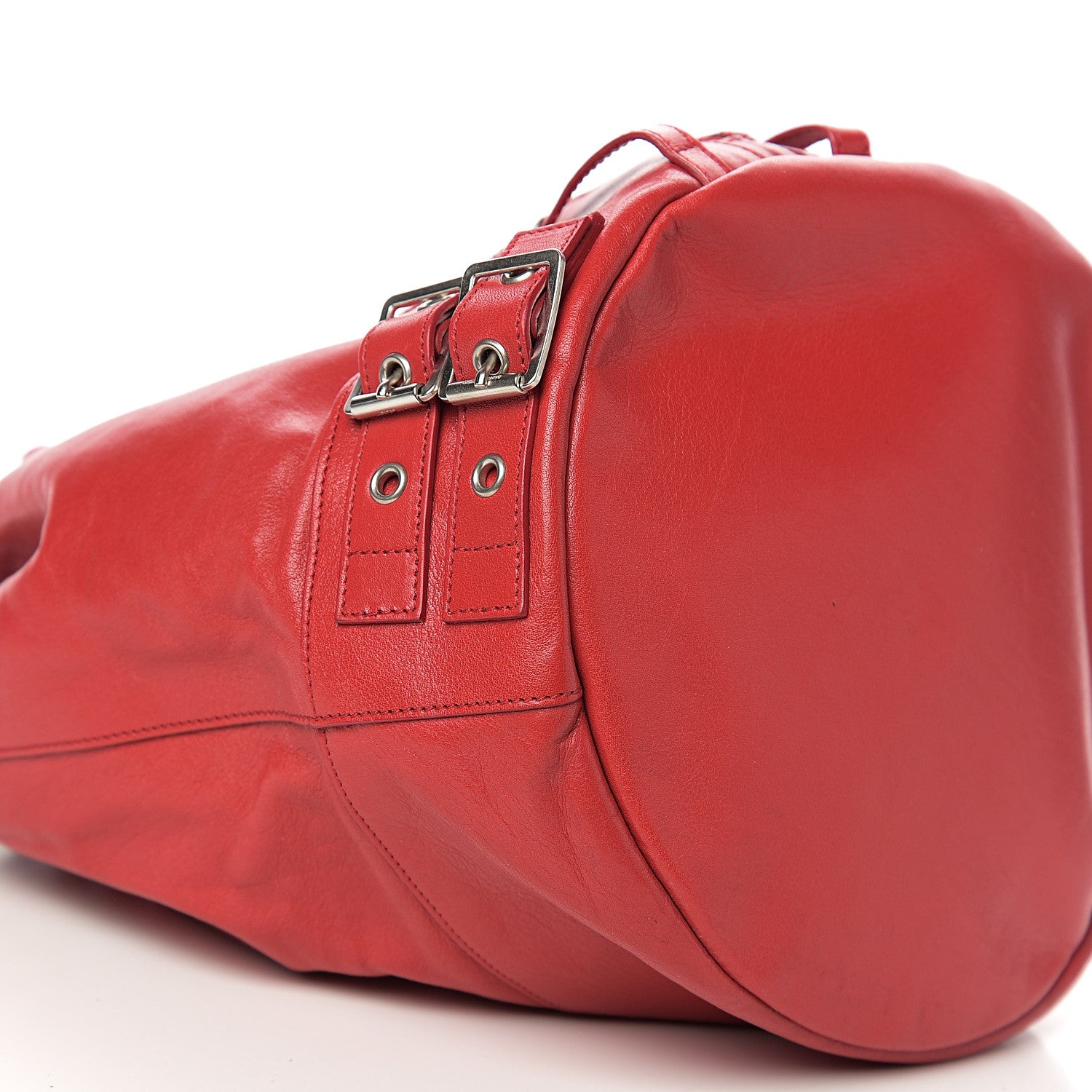 Saint Laurent Calfskin Medium Rider Bucket Bag Red 7 of 9
