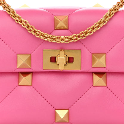 Valentino Garavani Nappa Medium Roman Stud Shoulder Bag Feminine Pink 7 of 9