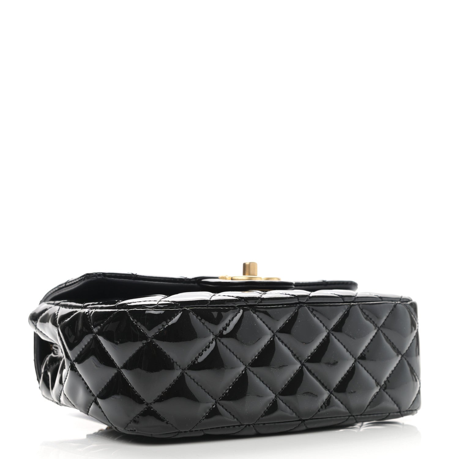 Chanel Patent Enamel Quilted Small Coco Hearts Square Flap Black 4 of 10