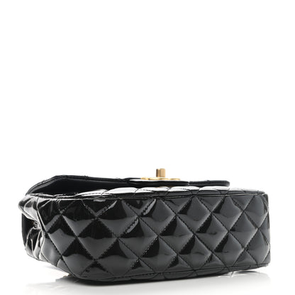 Chanel Patent Enamel Quilted Small Coco Hearts Square Flap Black 4 of 10