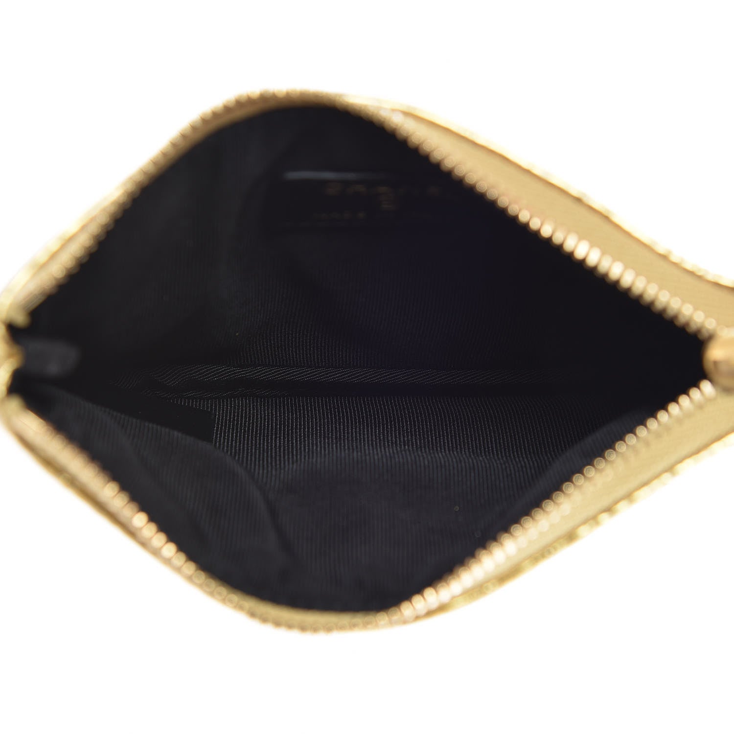 Chanel Metallic Calfskin Crocodile Embossed Cocodile Cosmetic Case Gold 5 of 8