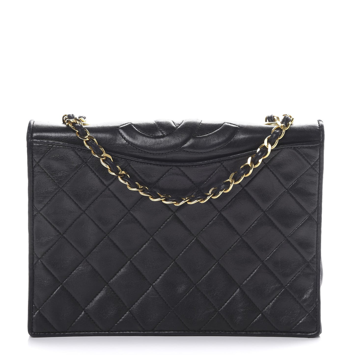 Lambskin Quilted CC Small Single Flap Black