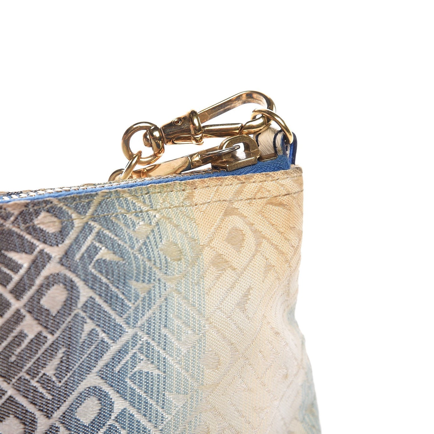 Canvas Ombre Logo Chain Strap Pochette Blue White