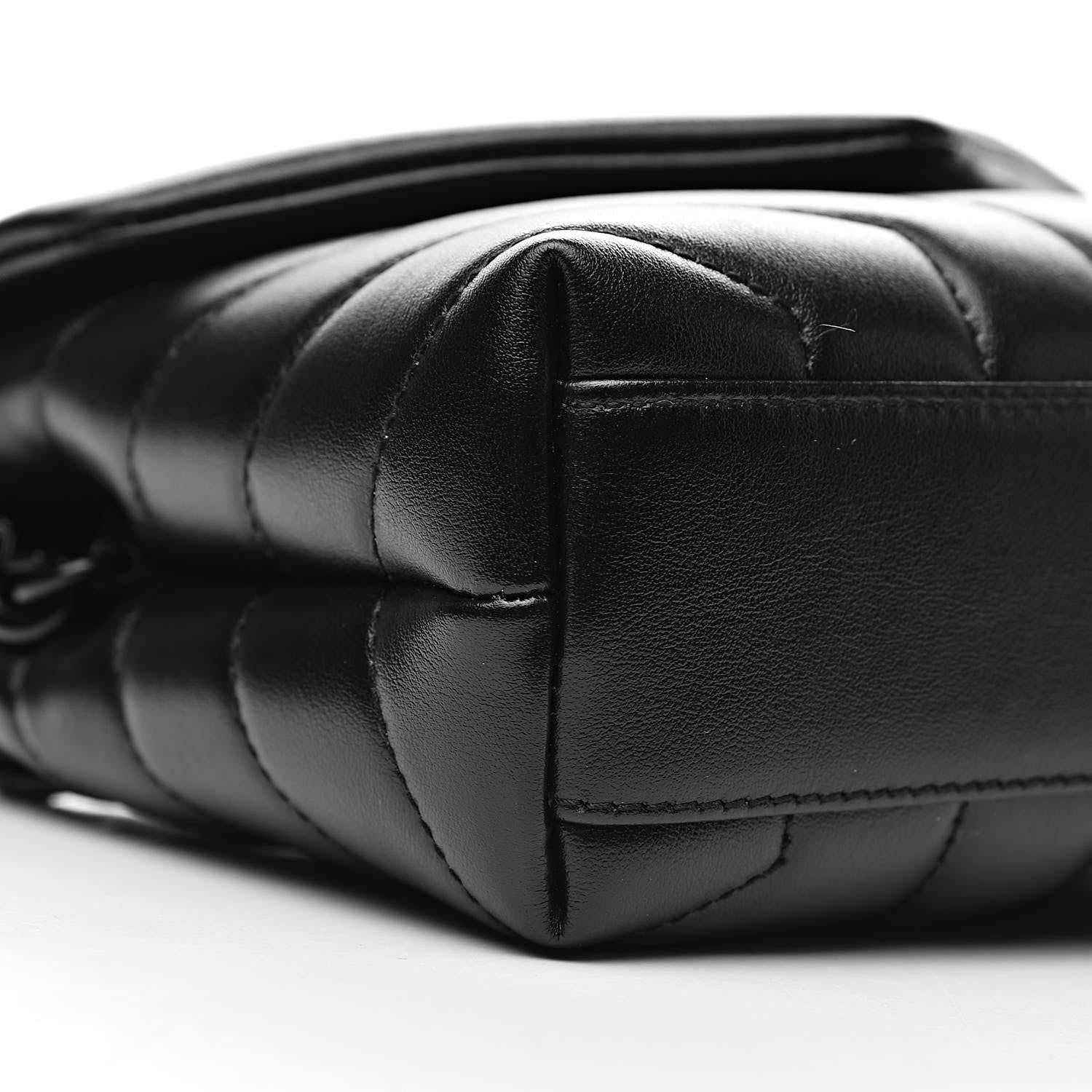 Saint Laurent Calfskin Y Quilted Monogram Toy Loulou Crossbody Bag Black 8 of 11