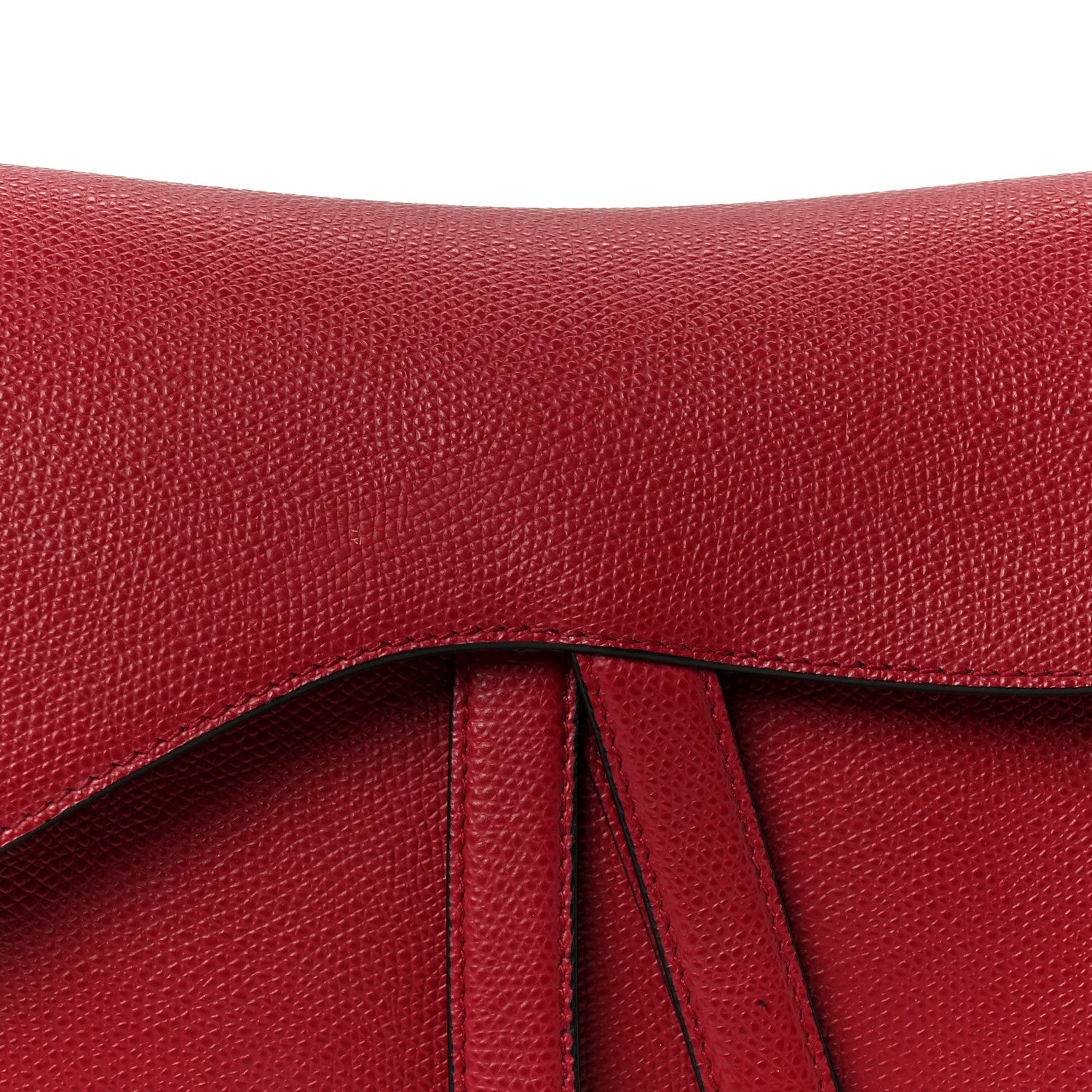 Christian Dior Grained Calfskin Saddle Bag Red 8 of 10