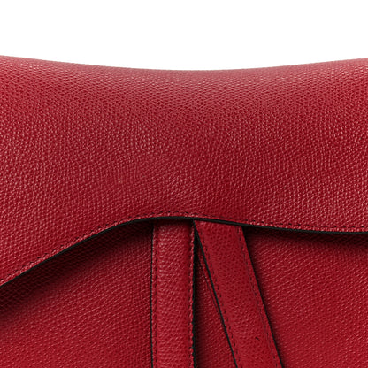 Christian Dior Grained Calfskin Saddle Bag Red 8 of 10