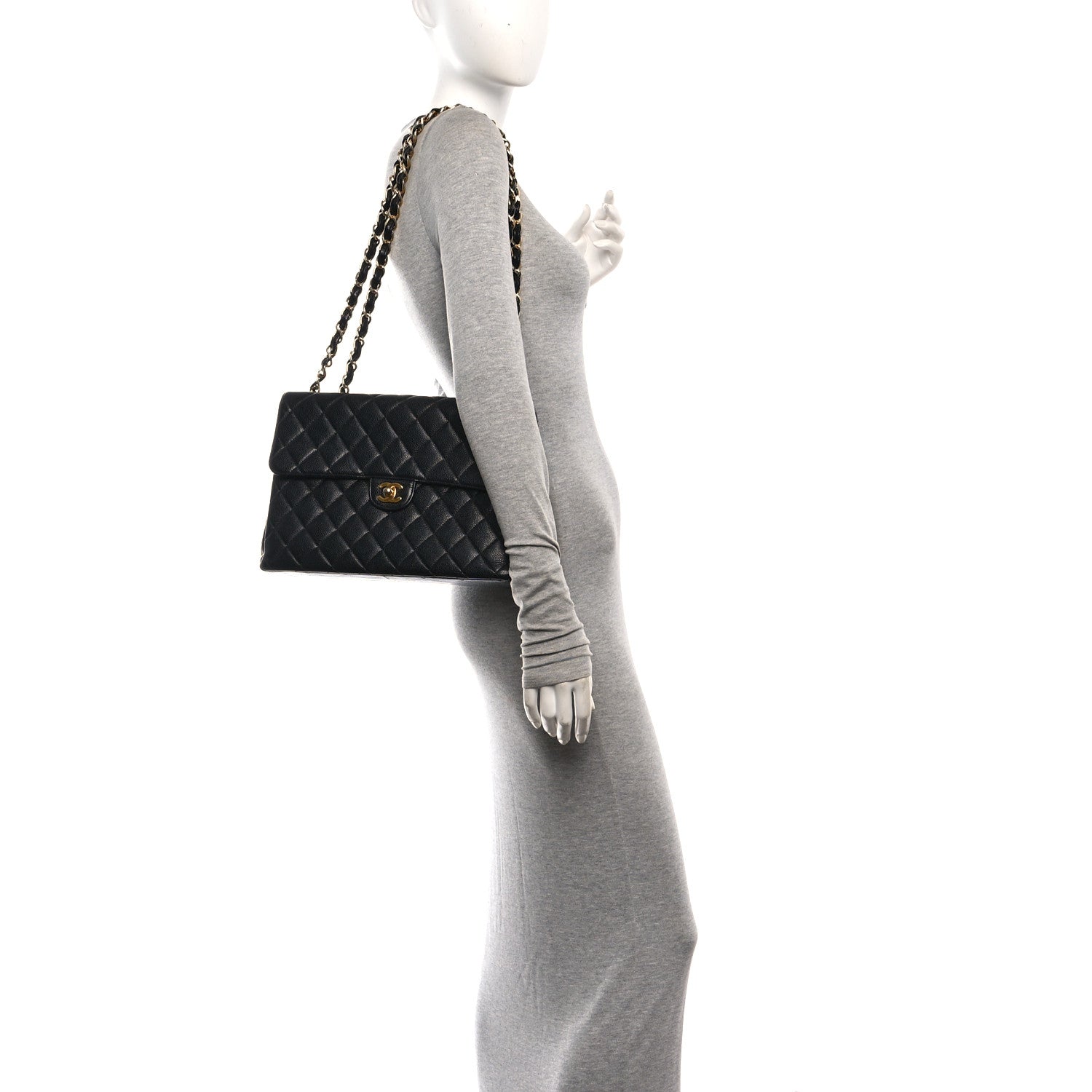 Chanel Caviar Jumbo Single Flap Black 2 of 10