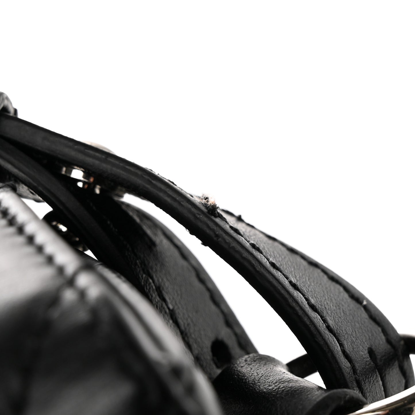 Calfskin Padded Diag Binder Flap Bag Black