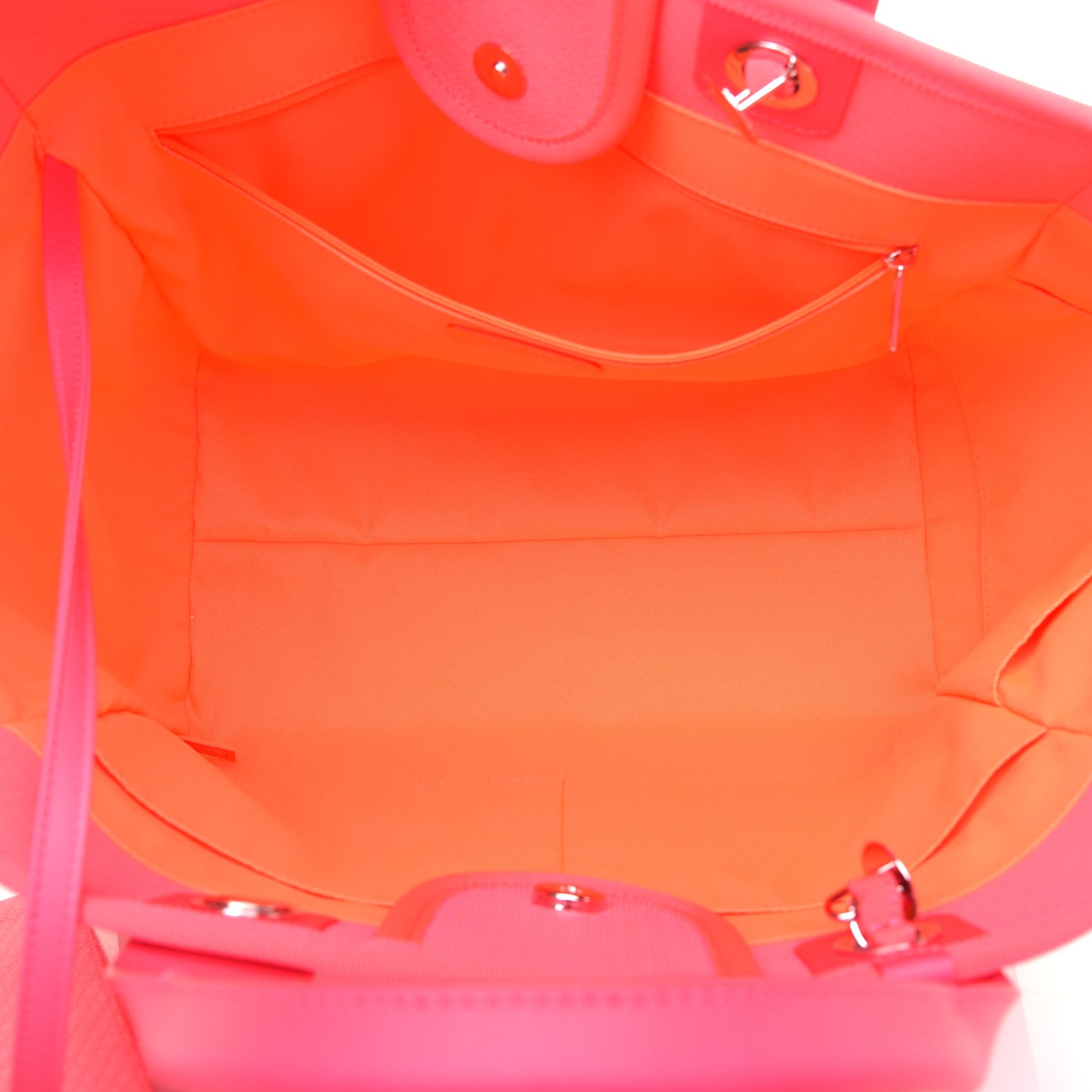 Chanel Mixed Fibers Calfskin Medium Deauville Tote Pink Orange 5 of 8