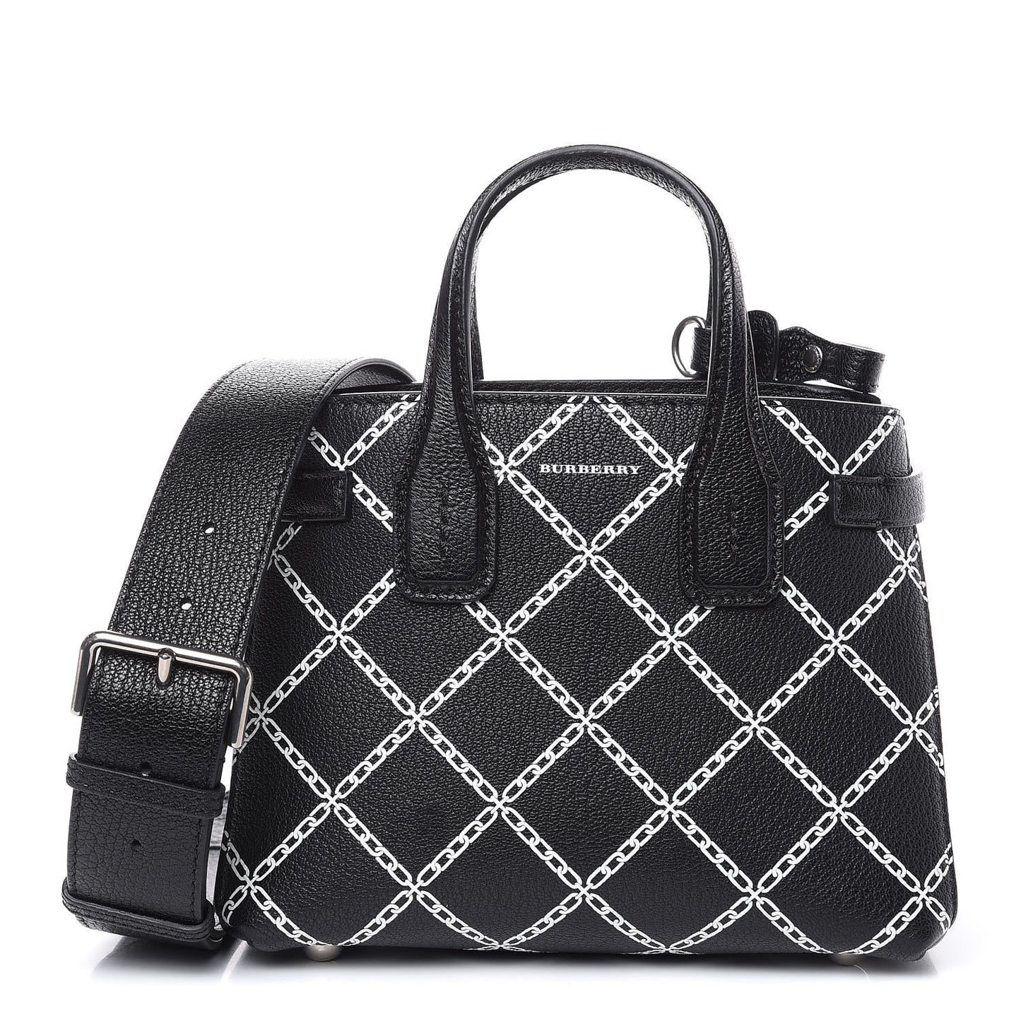 Goatskin Link Print Baby Banner Tote Black