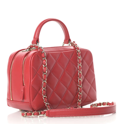 Chanel Lambskin Quilted Small Trendy CC Bowling Bag Red 3 of 13
