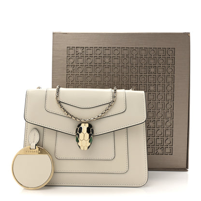 Bulgari Calfskin Small Serpenti Forever Crossbody Bag White Agate 14 of 14