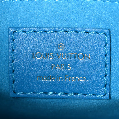 Louis Vuitton Calfskin Nanogram Embossed Speedy Bandouliere 20 Blue 6 of 10