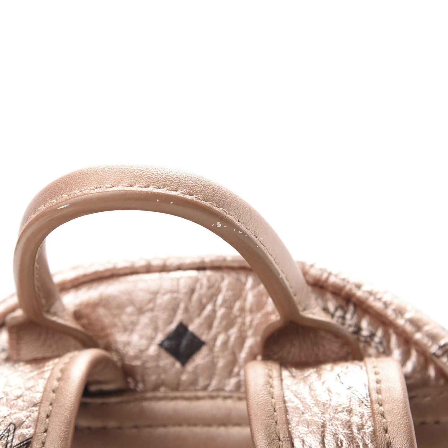 Metallic Visetos Side Stud Mini Stark Backpack Champagne Gold