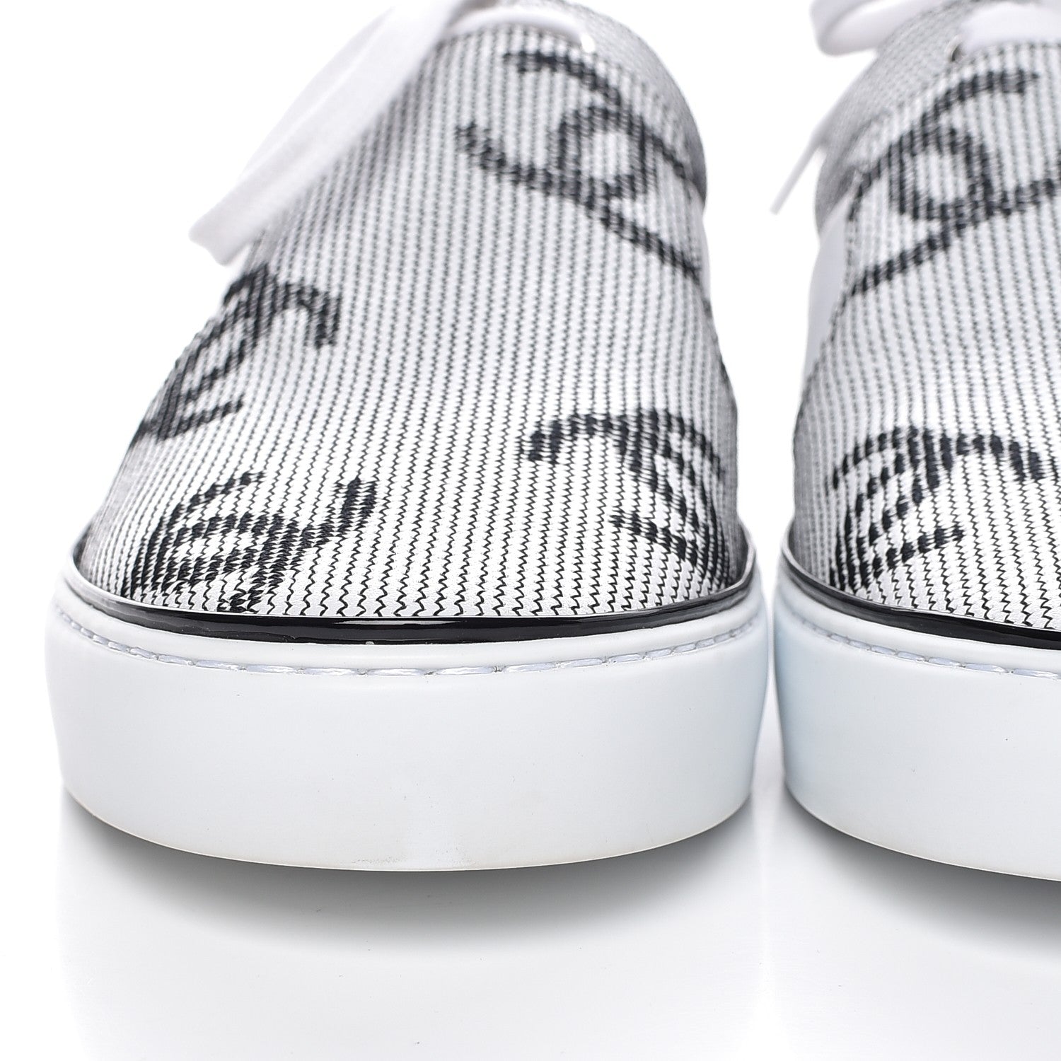 Chanel Embroidered Calfskin CC Sneakers 38.5 Black White 10 of 11