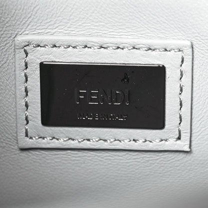 Fendi Vitello Seta Shiny Nappa Scalloped Studded Mini Peekaboo Iconic Satchel Grigio Perla 5 of 8