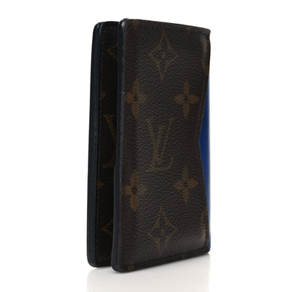 Louis Vuitton Monogram Macassar Pocket Organizer NM Blue 3 of 10