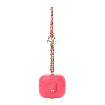 Chanel Lambskin Quilted Airpods Pro Case With Chain Pink 1 of 8
