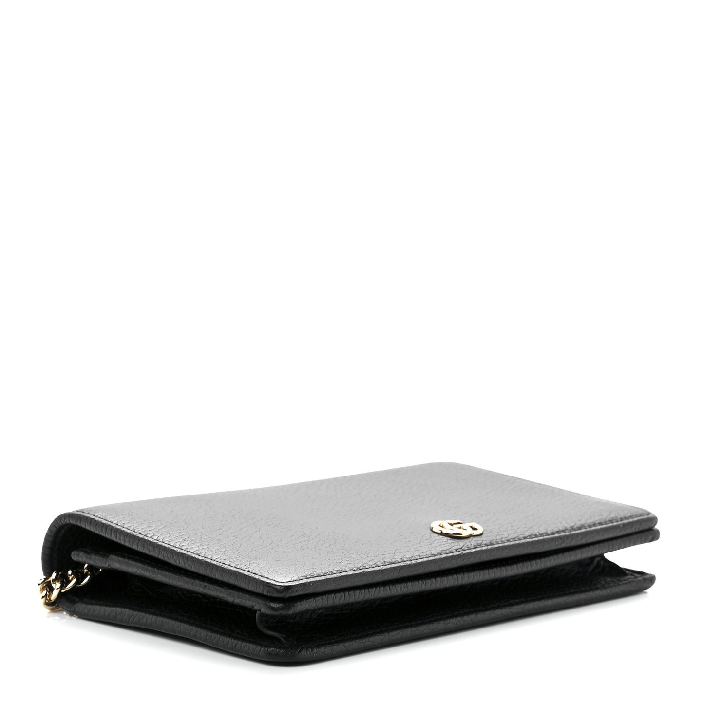 Calfskin Mini GG Marmont Chain Wallet Black