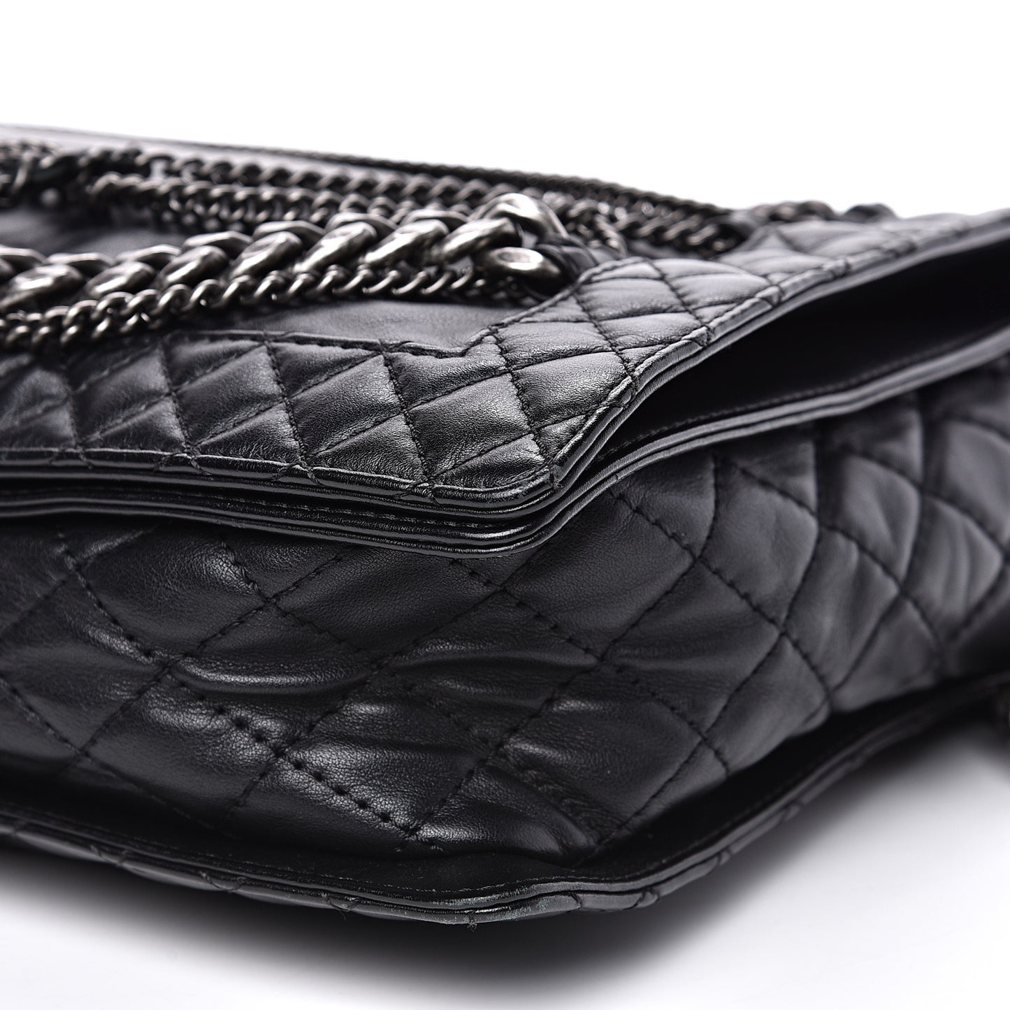 Calfskin Enchained XL Boy Flap Black