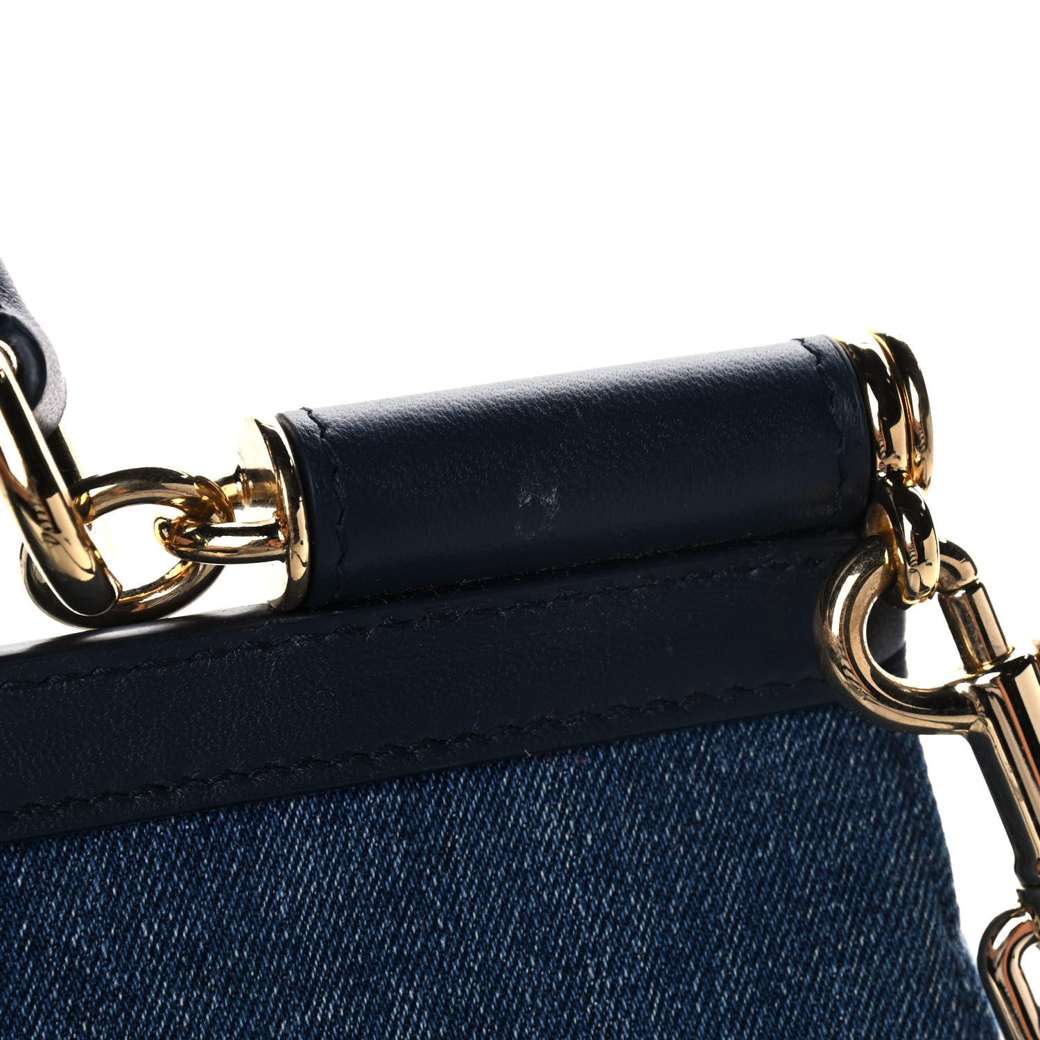 Dolce & Gabbana Calfskin Denim Patchwork Medium Miss Sicily Satchel Blue 12 of 12