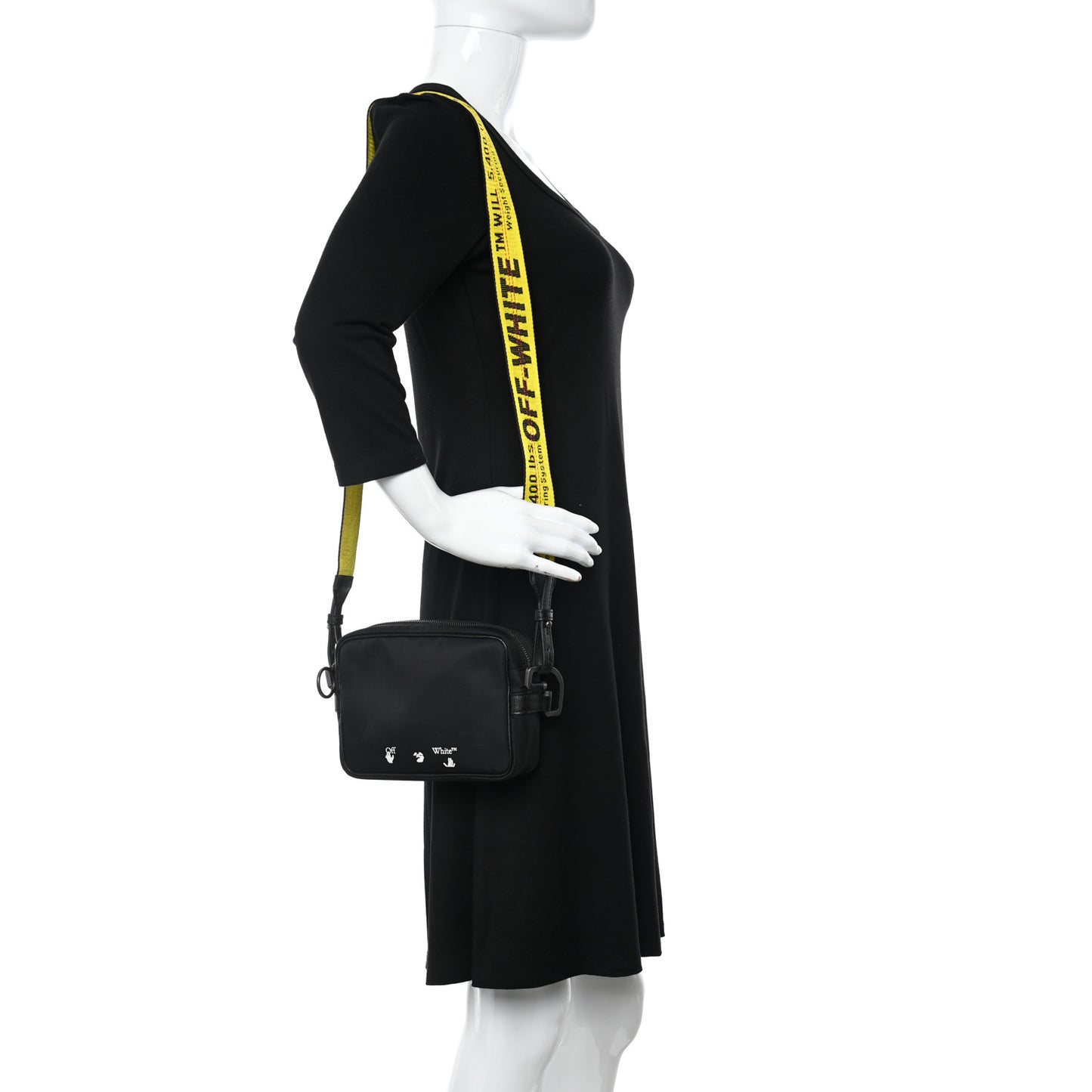 Nylon Logo Print Crossbody Bag Black